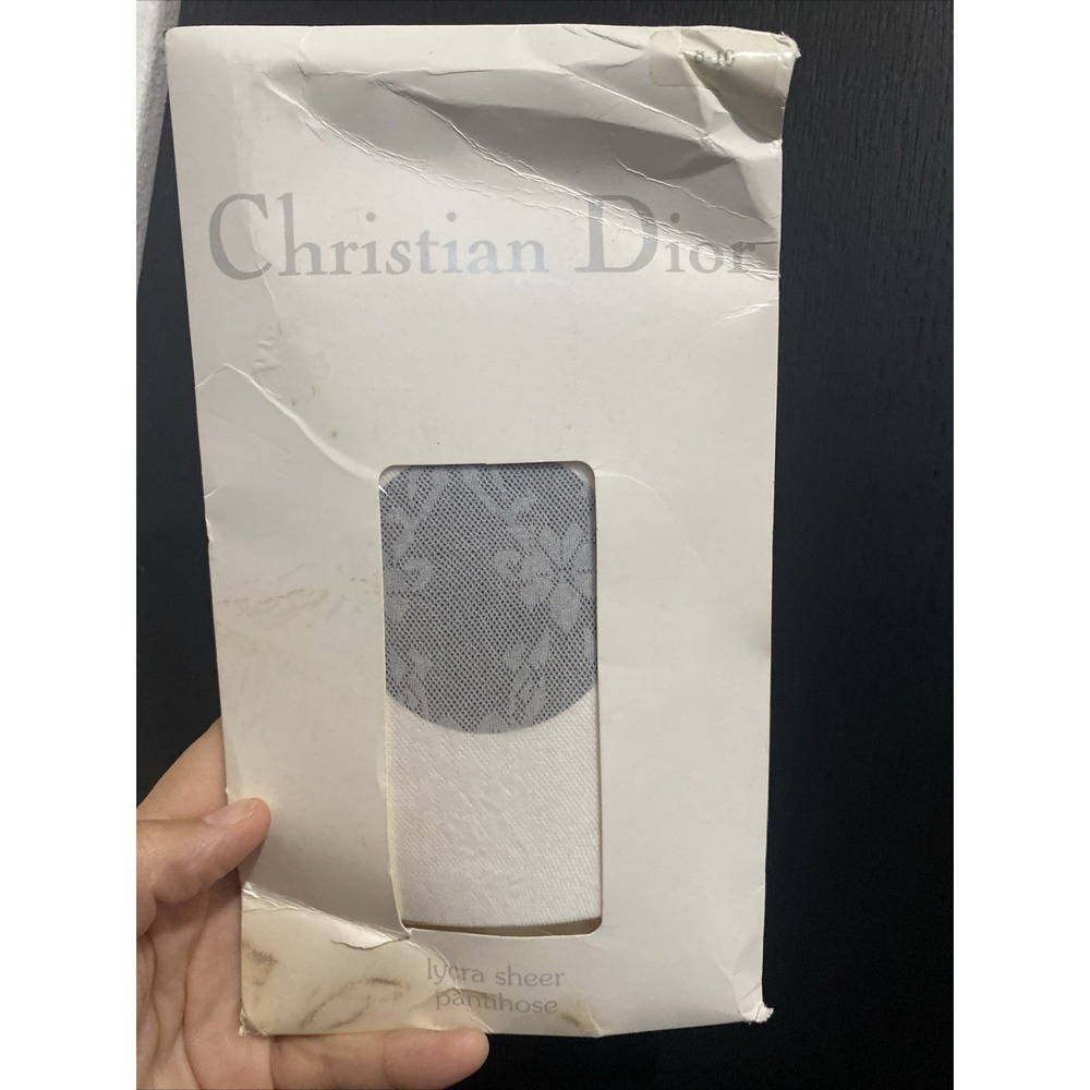 Vtg Christian Dior Lycra Sheer White Pantihose Tights Size 8-10 Kids 67-83lb